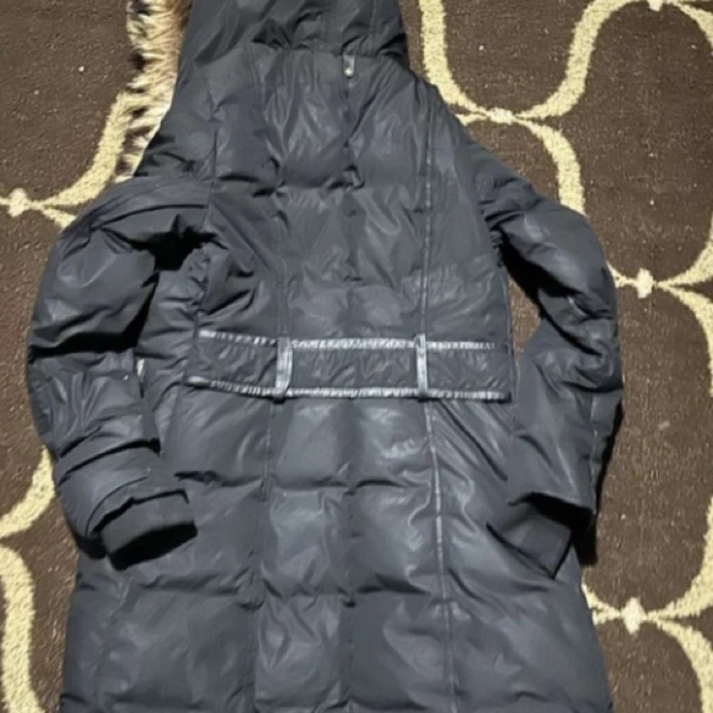 Womens Mackage Lavish Trish Black Fur Hood Trim Zip Duck Down Puffer Coat XS - Picture 6 of 9